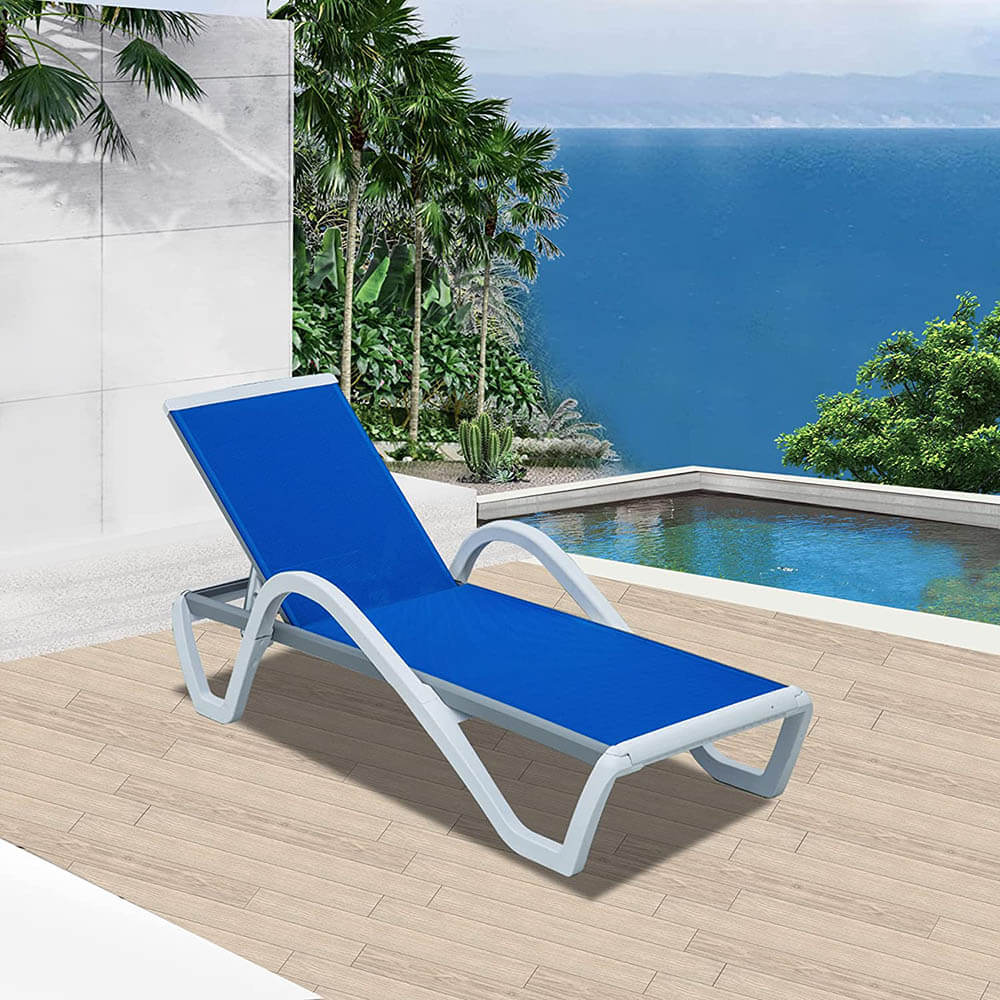 Domi Outdoor Living Aluminum Chaise Lounge with Arm Patio Pool