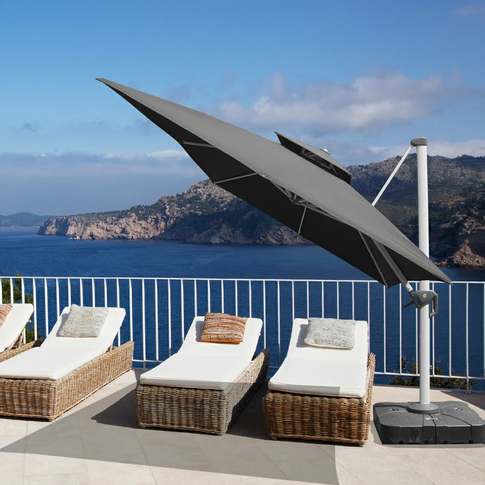 Domi Cantilever Patio Umbrella #Color_Dark Gray