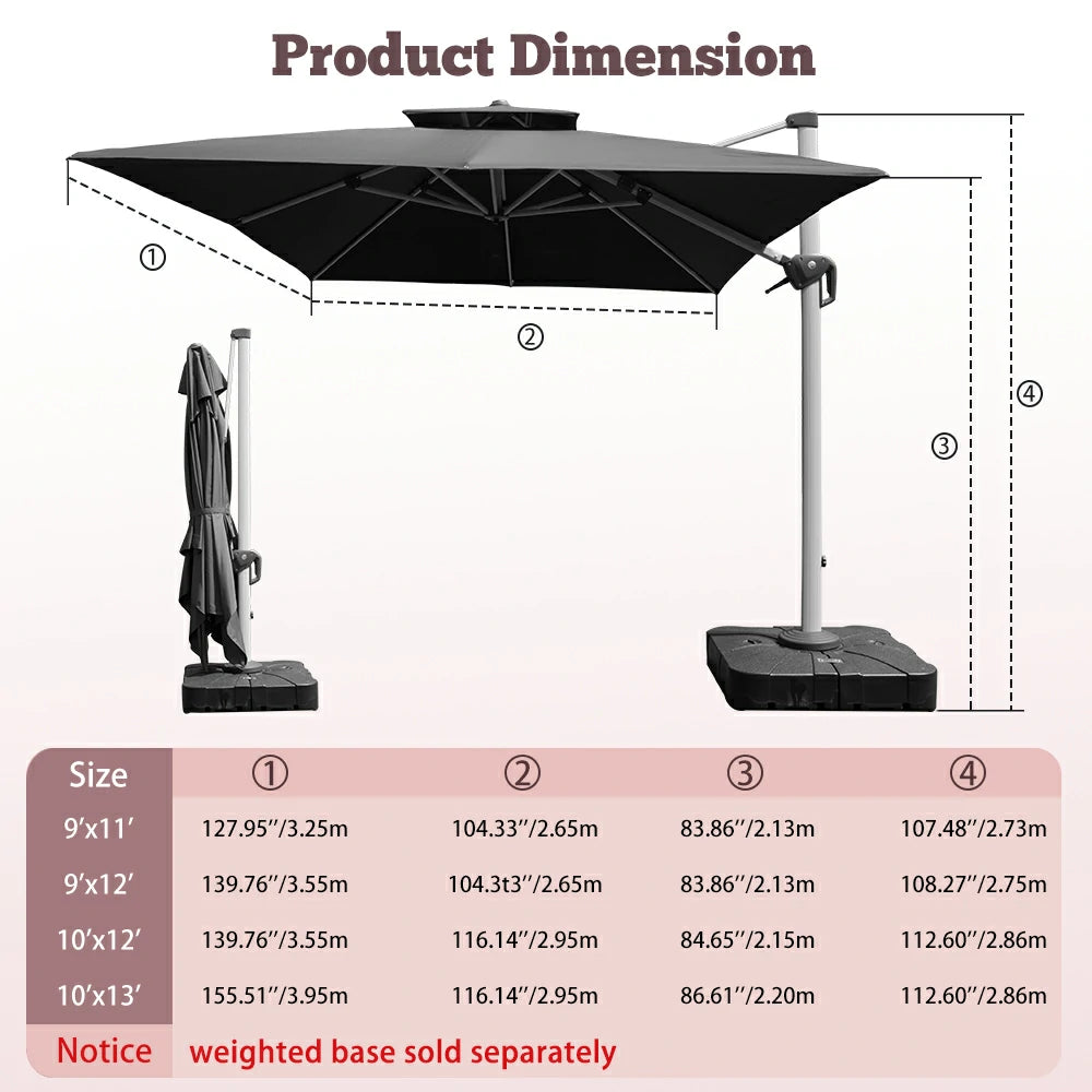 Domi Cantilever Patio Umbrella #Color_Dark Gray