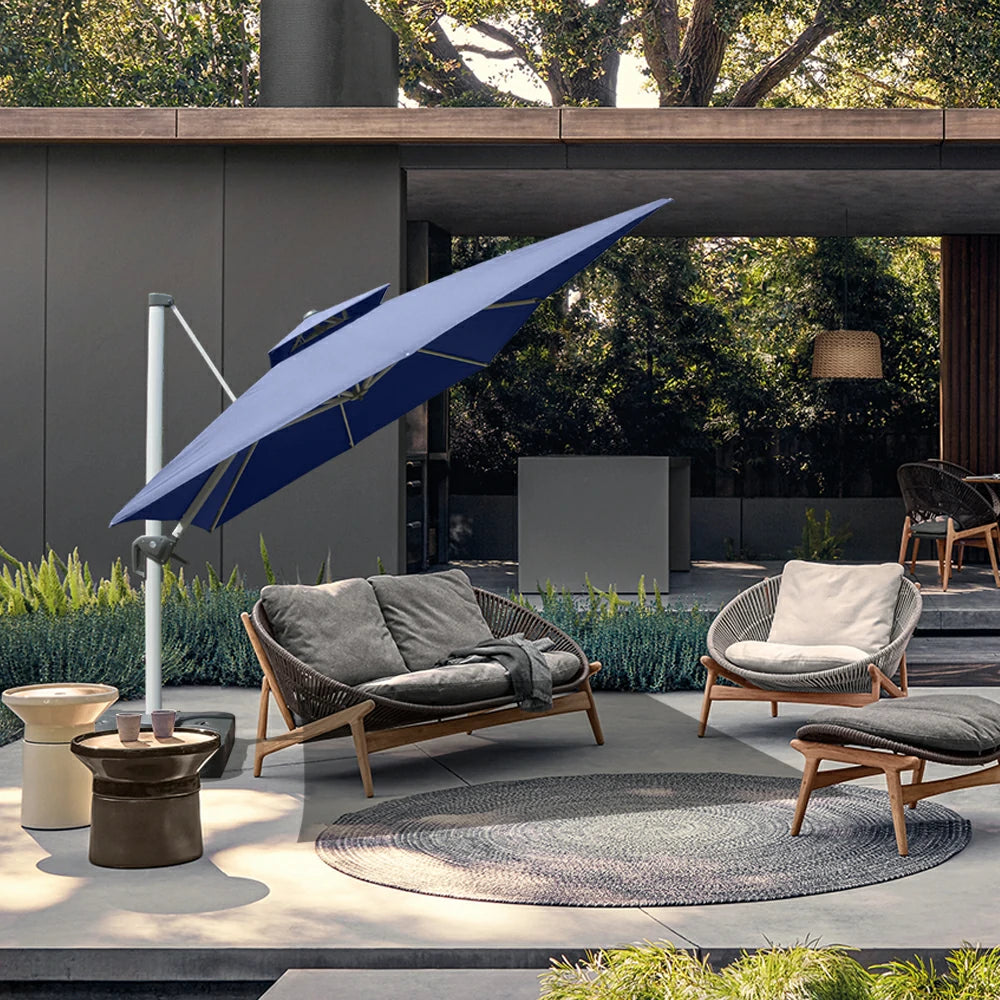 Domi Cantilever Patio Umbrella #Color_Navy Blue