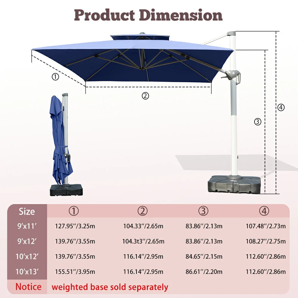 Domi Cantilever Patio Umbrella #Color_Navy Blue