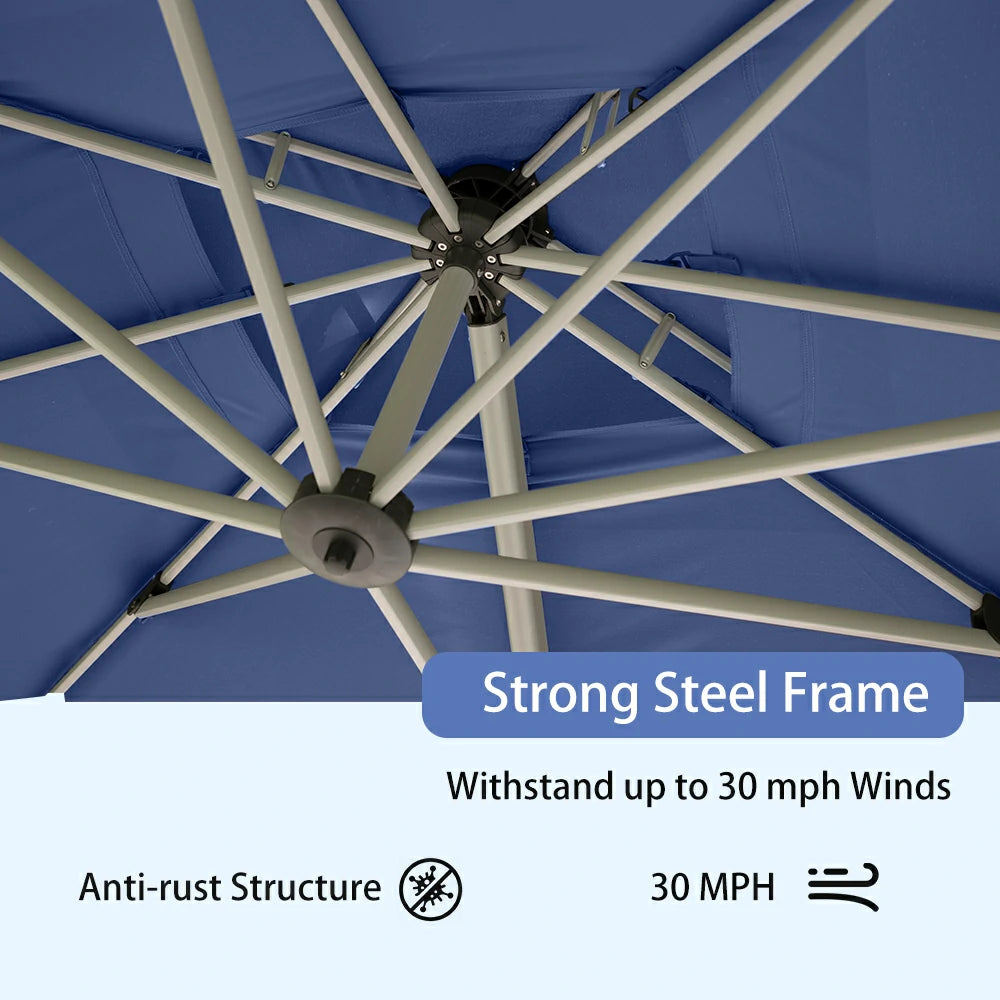 Domi Cantilever Patio Umbrella #Color_Navy Blue