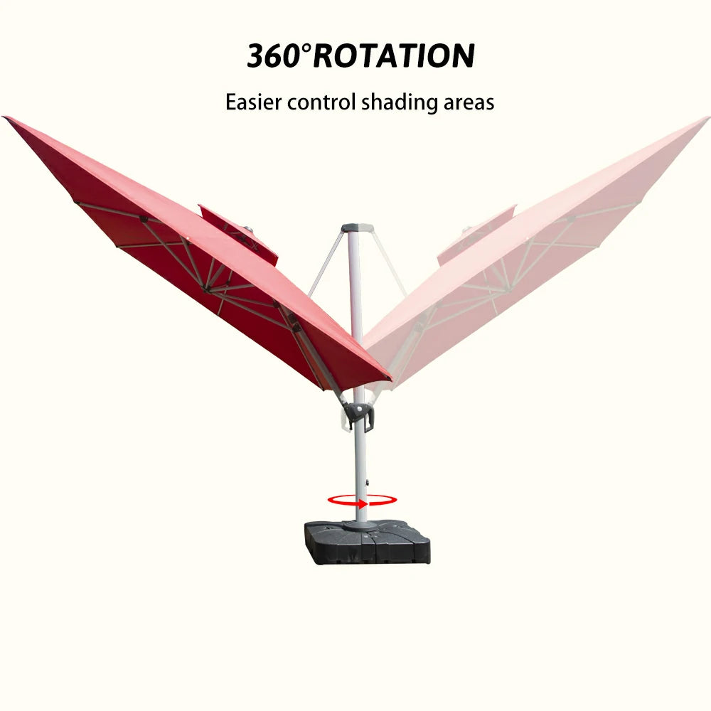 Domi Cantilever Patio Umbrella #Color_Red