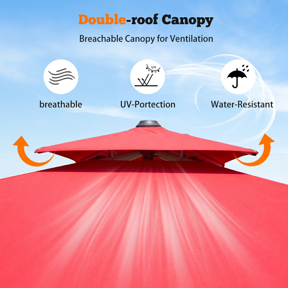 Domi Cantilever Patio Umbrella #Color_Red