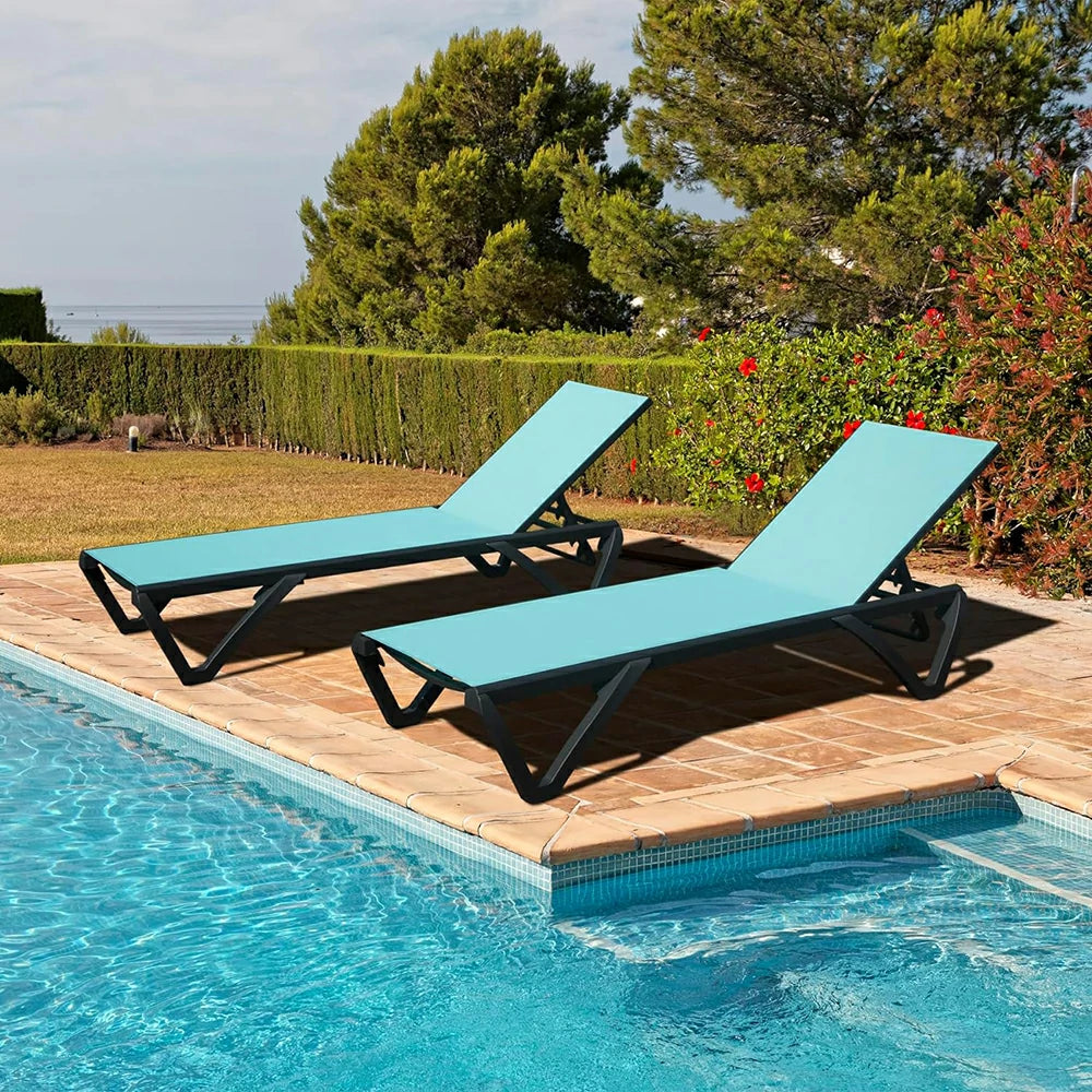Domi Outdoor Living Pool Lounge Chair#Turquoise Blue