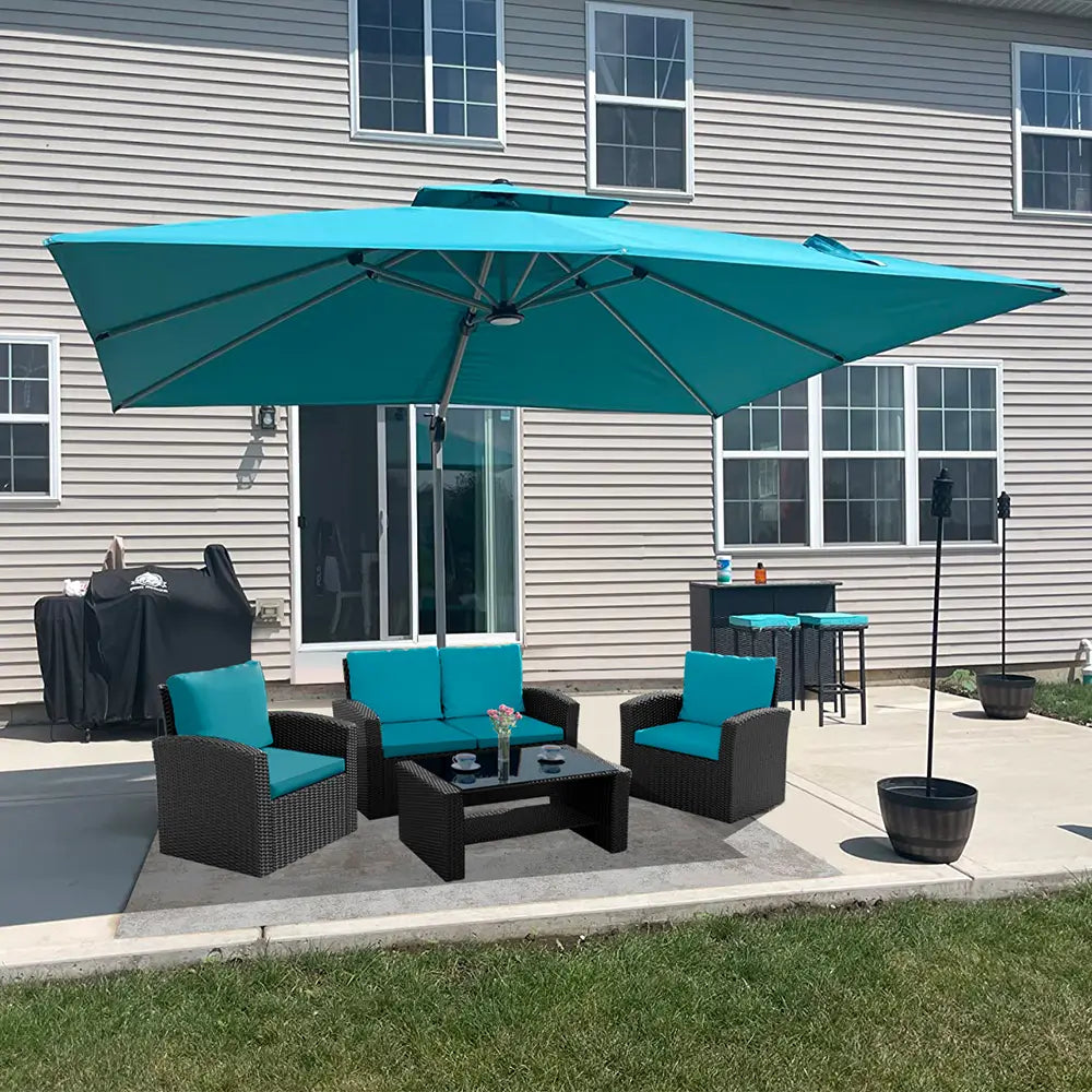domi patio umbrella square 10x10#color_Turquoise Blue