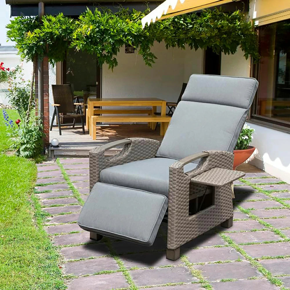 Domi Rattan Lounge Chair#color_Gray