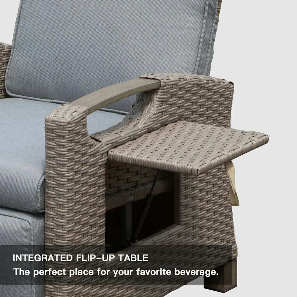 Domi Rattan Lounge Chair#color_Gray