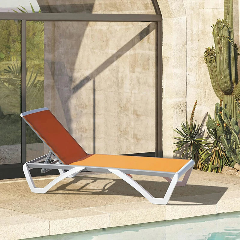 Domi Armless Outdoor Chaise Lounge#color_orange