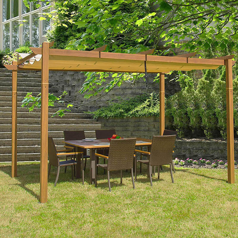 Domi Living 9'x13' Pergola Against the wall Outdoor